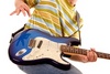 Musician Playing Blue Guitar